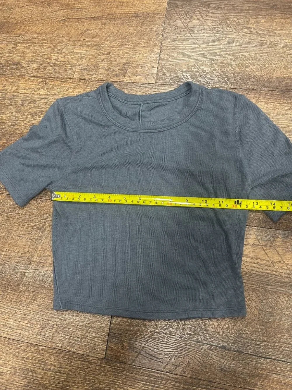 lululemon Ribbed Cropped Dark Gray Tee XS
